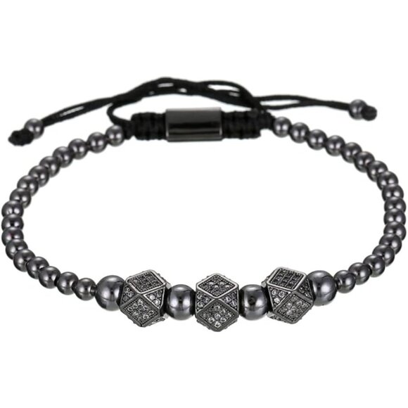 Elegant Adjustable Cuff Bracelet with Copper Beads & Velvety Pouch - Gift Ready - Picture 4 of 6